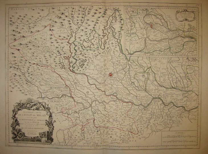 Santini Paolo (1729-1793) Nouvelle carte de l'Etat de Milan avec une partie du Montferrat, du Piemont et de la Suisse 1780 Venezia, Remondini 